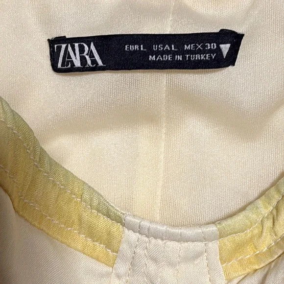 Zara Cream and Yellow Satin Bodysuit Size Large - Picture 5 of 8
